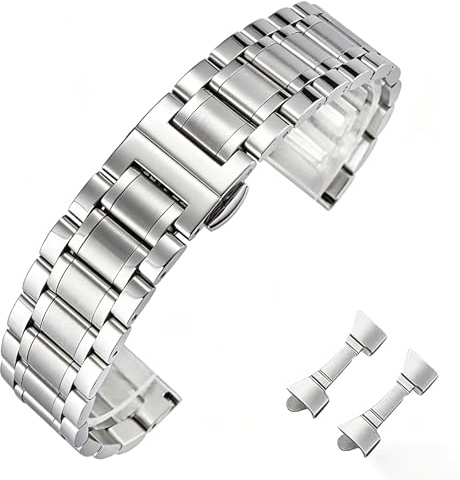 Nixiamy Uhrenarmband Metall Edelstahlarmband 14mm 16mm 18mm 19mm 20mm 21mm 22mm 24mm Edelstahl Gebürstet Armband Smartwatch klassisches Universal Ersatzarmband für Damen Herren