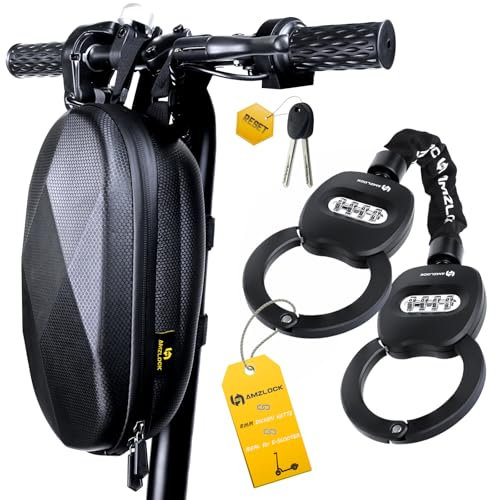 AMZLOCK E Scooter Schloss | Zahlenschloss | Ideales Roller Schloss (Zahlenschloss-65CM mit Tasche)