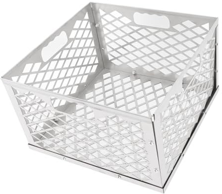 LOCADENCE Cesto per Carbone, Cesto per Carbone dal Design Staccabile, Cesto per Carbone Portatile e Robusto in Acciaio Inossidabile per Barbecue