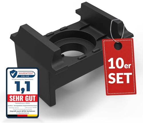 Qualinos 10x hochwertige Doppelstabmattenzaun Befestigung Zubehör Zaunhalter UV stabilisiert Anthrazit 7016 für 40x60mm Zaunpfosten. Doppelstabmatten Halter, Zaunhalter Made in Germany