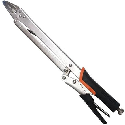 Smileshiney Lange Gripzangen, Gripzangen mit verlängerter Reichweite - Gerade, schmale Kfz-Reparaturzange, 15 Zoll | Kfz-Werkzeug-Verbindungszange mit rutschfestem Griff, Reparatur-Schweißzange für