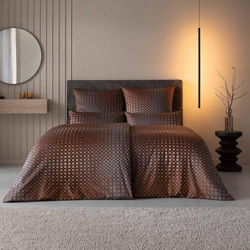 ESTELLA Mako-Satin Bettwäsche Adamo (3teilig), Nougat, 135x200 cm