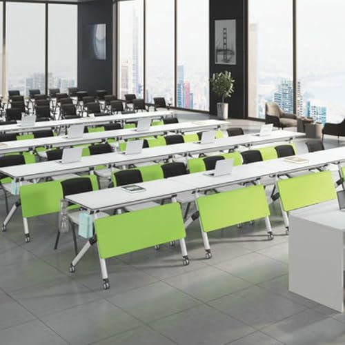 Rollender Besprechungstisch mit Rollen für modernes Büro und Besprechungsraum Stabiler Klapptisch Konferenztisch mit kleinem Computertisch