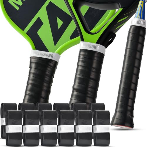 MANJHONG 6/12 Stück Griffband Tennisschläger Badmintonschläger Overgrip Griffbänder für Padel, Squashschläger - Weich & Anti-Rutsch, 12 Stück Schwarz