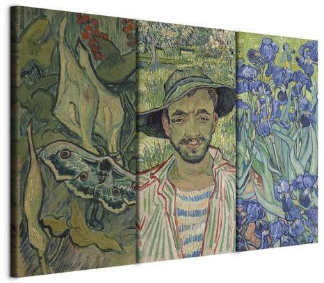 murando - Tableau triptyque mural Ensemble 120x80 cm (3 pièces de 40x80 cm chacune) – Impression sur toile - Couleurs Vertes Dans Les Peintures De Gogh, Van De Composition De Vincent l-G-10409-b-a