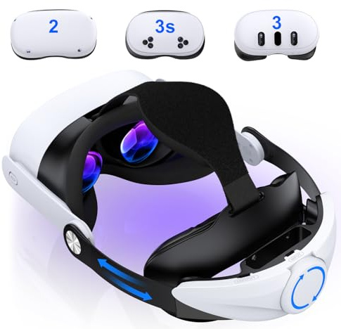 BEBONCOOL GAMING Headstrap für Meta Quest 3S/Quest 3/Quest 2, Verstellbarer Kopfgurt Ersatz für Elite Strap, VR Headset Strap Verbesserter Support&Komfort für VR Konsolen, Meta Quest 3s zubehör