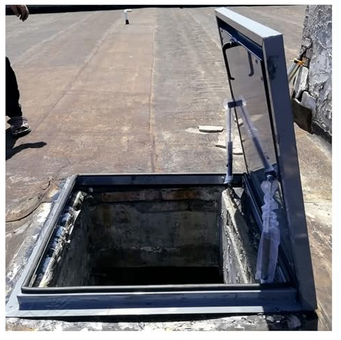 Bâche de fenêtre de toit imperméable pour maisons, plafond, trappe d'accès au toit commercial avec poignée de verrouillage et bande d'étanchéité en caoutchouc pour extérieur, école, cave, grenier (70