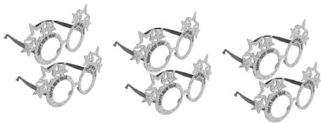 TOPBATHY 3 Sätze Pentagramm Brille 2023 Silvester Silvesterbrille Weihnachtsdeko Dekoration Stern Glitzer Neujahrsbrille 2022 Silvesterbrille Kunststoff Silber 2 Stücke * 3