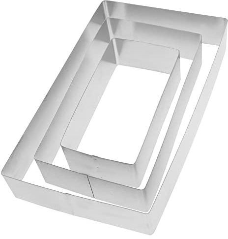 LIFKOME Juego de 3 Aros Rectangulares para Mousse de Acero Inoxidable