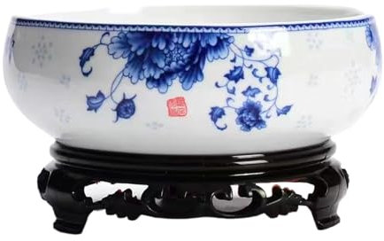 mophrati Elegante vaso di loto per ufficio Ciotole per piantare acqua per balcone Loto Vasi di loto Piante acquatiche Decorazione per interni, D, 16.5 * 15 * 6.5CM