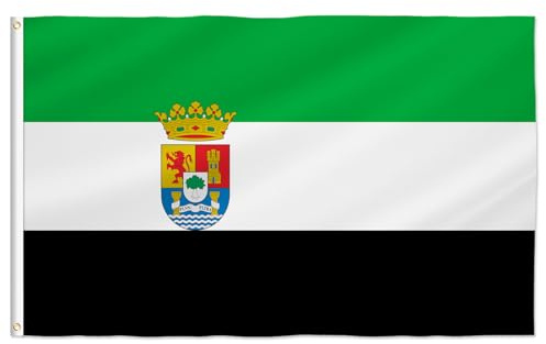 PTEROSAUR Bandera de Extremadura, 2 x 3 pies, banderas de las comunidades autónomas de Extremadura