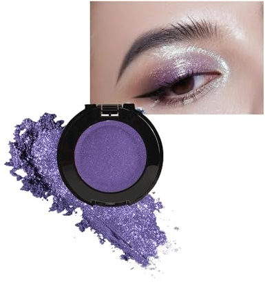 Fard a Paupiere Paillette, Violet Longue Durée Ombre à Paupières Pailleté | Palette Fards à Paupières Waterproof, Highly Pigmented Facile à Estomper, Avec Miroir et Pinceau Maquillage Cadeau Femme