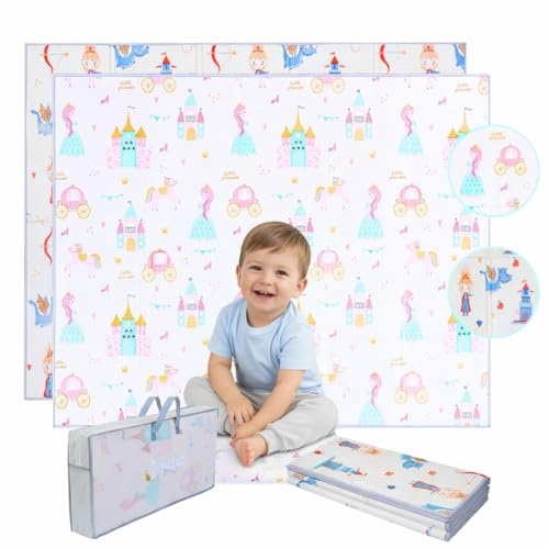 BebeLúz, Alfombra Bebé Acolchada Plegable, Diseño Infantil, Colchoneta de Juegos para Suelo, Reversible, XPE, Tapete Baby Play Mat