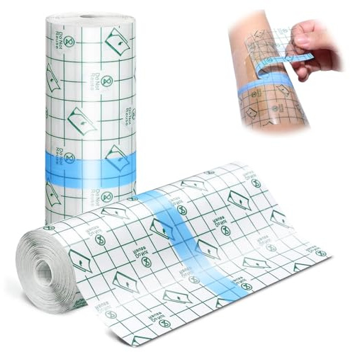 Forbabe 2 Rollen 15cm x 5m Duschpflaster, Selbstklebend Wasserfest Bandage | Wasserdichtes Pflaster Transparente Tattoo Aftercare Folie PU Duschfolie Wundverband Protection Film für Sport und Duschen
