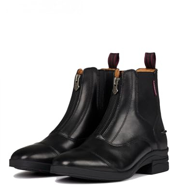 LeMieux Zip Paddock Boot - Leather with Rubber Side Spur Rests - Black - UK7
