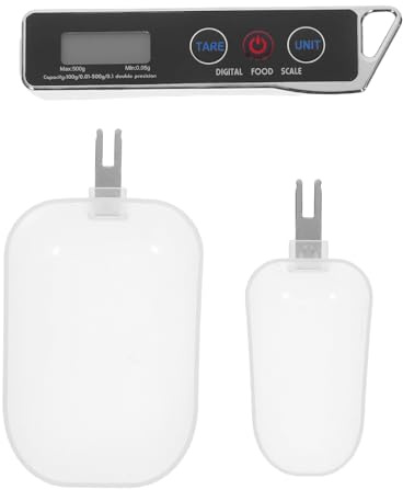 GLEAVI 1 set di bilance digitali a cucchiaio, pesatura in grammi, misurazione elettronica degli alimenti, 500 g/0,1 g, cucchiaio da cucina digitale, mini bilancia per cottura al forno