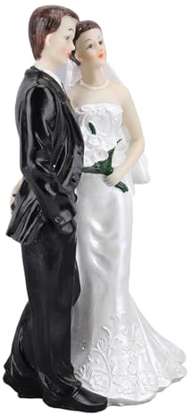 ZASCHMOY Bride Romantique et Statue du marié | Topper de Gâteau de Mariage Exquis | Sculpture de Couple Moderne Durable pour des Décorations Mémorables et une Utilisation Polyvalente