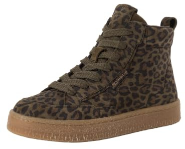 Tamaris dam snörstövletter platt, grön (OLIVE LEOPARD), 41