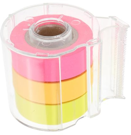 FOMIYES Notes Adhésives Autocollantes Multifonction en Papier ABS Rouleau 3 Bandes Format Compact Couleurs Vives Accessoire de Bureau Pratique pour Mémos Listes et Organisation