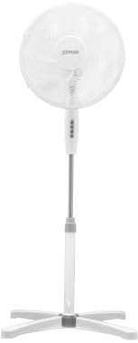 Zephir Ventilatore A Piantana 40 Cm 45W Con 3 Velocità, Oscillazione Automatica, Altezza Regolabile 133 Cm, 5 Pale, Base A Croce, Silenzioso E Compatto