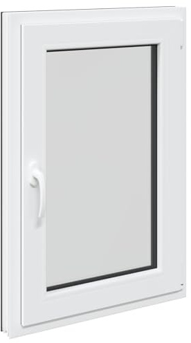 Källarfönster RISOR antracit 60 x 80 cm PVC och glas, modern källarfönsterdesign, hållbar PVC-glaskonstruktion, energieffektiv, värmeisolering, ljudisolering, roterande funktion