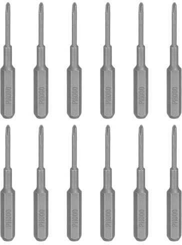 sourcing map Lot de 10 embouts de tournevis cruciformes PH000 - Tige hexagonale de 35 mm de long - Tête cruciforme magnétique en acier S2 - Pour réparation de précision