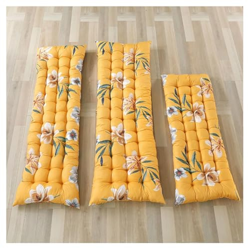 Pobbycrafm Sitzkissen Outdoor Bierbank Auflagen GartenmöBel Auflagen Sitzauflage Gartenbank Mit Rutschfesten BäNdern Gartenbankauflage Yellow 40x110cm
