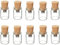 10 Piezas Botella Corcho Vaso 2.0/8GB–Cork Glass Bottle - Memoria Almacenamiento de Datos – USB Flash Pen Drive Memory Stick - Vaso Transparente