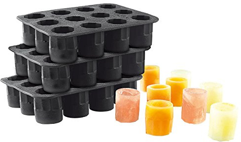 infactory Gläser aus Eis: Silikon-Formen 3er-Set für 36 Schnapsgläser 2 cl aus Eis (Eiswürfelformen für Sidgläser, Schnapsglas Eisform, Schal)
