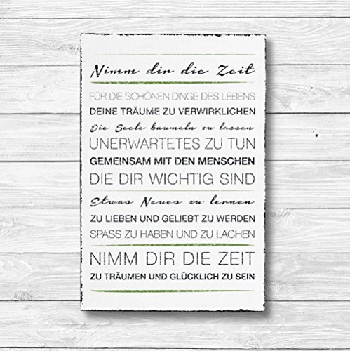 Nimm dir die Zeit - Dekoschild Wandschild Holz Deko Wand Schild 20x30cm Holzdeko Holzbild Geschenk Mitbringsel Geburtstag