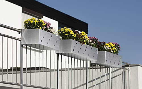 reinkedesign Marken Blumenkasten aus Edelstahl inkl. Befestigungsmaterial, Made in Germany! (63.5)