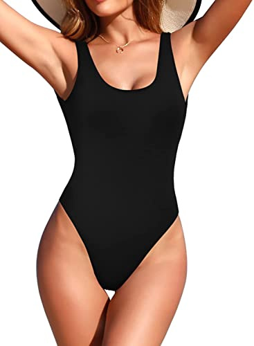 SHEKINI Traje de Baño de Una Pieza para Mujer Sexy Bañador de 1 Pieza Bañador Natacion Mujer(L, Negro)