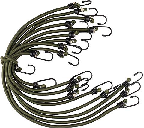 Bungee Cords with Hooks,10 pcs Heavy Duty Extra Strong Outdoor Elastic Rope,Multi-Purpose Elastic Bungee Straps