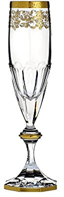 ARNSTADT KRISTALL Sektglas Champagneglas Princess clear (23,7 cm) - Kristallglas mundgeblasen · von Hand geschliffen · Handmade in Germany · inkl. 24 Karat Goldrand