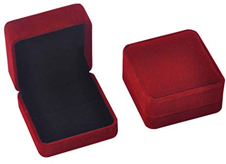 iSuperb Velluto Scatola di Gioielli per Anelli Orecchini Collana Braccialetti Confezione Regalo per Nozze Fidanzamento Jewelry Box (Scatola ad anelli B)