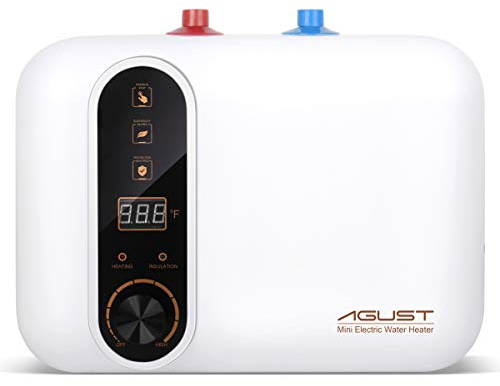 110V-120V 1.5Kw Instant Electric Hot Water Heater Under Kitchen Small Tank 2.5-3.0 Gallon Storage,Rv Trailer Instant Counter Compact Point-of-Use,2 PCs 16” Long 1/2”FIP Stainless Steel Water Hose 11L