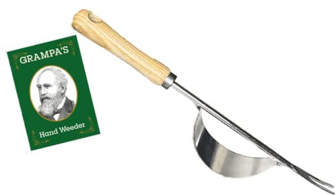Grampa's Hand Weeder Tool - The Perfect Lightweight Easy to Use Weed Puller Tool for Garden - Durable Unique Lever Design with V-Shaped Forks Allows for Easy Removal of Weeds & Their Roots.