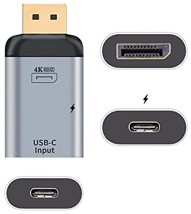cablecc Adaptateur d'alimentation USB-C Type C Femelle vers DisplayPort DP HDTV et PD 4K 60Hz 1080p pour téléphone et Ordinateur Portable