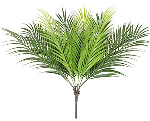 AIVORIUY 2pcs Artificial Tropical Palm Leaf Bushes Faux Green Fronds Plant in Plastic Areca Palm Plant 9 Leaves Palm Tree 50 cm Tall for Tropical Greenery Accent Floral Arrangement Home Wedding Decor