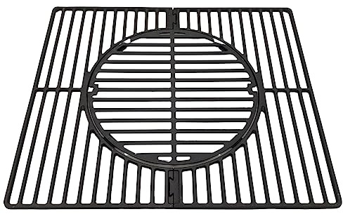 Guss Grillrost Set 44,5x51 cm Grillrost Rost in Rost System Gusseisen BBQ | BURI Grillplatte emailliert für Gasgrill, Holzkohlegrill und Elektrogrill, hitzebeständig und langlebig für Grillgenuss