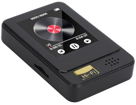 MP3 Player mit Bluetooth 5.0, Tragbarer Musik Player mit 1,77 Zoll Touchscreen, UKW Radio, Kalender, Wecker, Ideal für Sport, Inklusive Kopfhörer (Mit 8G-Speicherkarte)