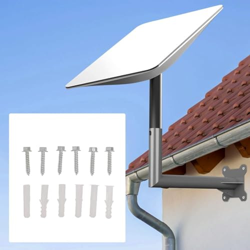 banapoy Kit de Montage Internet Satellite, Support de Toit sur Poteau Mural Support Mural Long Support de Montage D'antenne Rectangulaire J pour V2