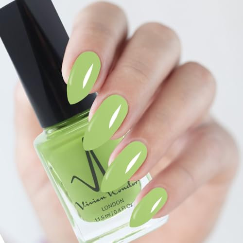 Classic Nail Polish Quick Drying Nail Varnish Long lasting No UV Need Natural Classic Nail Polish (107 - Lime Green)