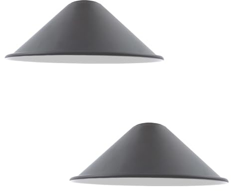 DCVOLTAGE Moderne Deckenlampe, Lampenschirm, Grau, Metall, kegelförmig, Hängeleuchte E27-Sockel, Hängeleuchte für Schlafzimmer, Flur, Büro, Café, Restaurant, 2 Stück