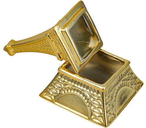 ABOOFAN Schmuckschatulle Aus Keramik Goldene Pyramide Statue Klein Vintage-Schmuckkästchen Rosenkranz-Perlen-Box Geschenkbox Andenkenbox Schminktisch Ring-Aufbewahrungsbehälter Halskette
