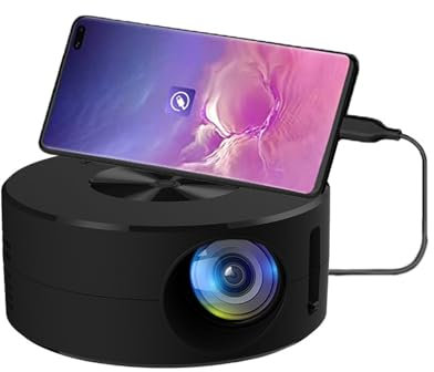 1080P Portable Mini Projector - Compatible with HDMI, Smartphone, Tablet, PC, TV Stick, AV, USB - Ideal for Bedroom and Phone Screen Mirroring