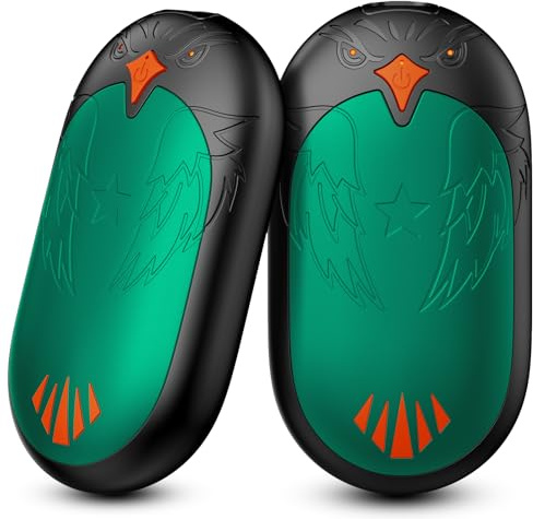 Uppladdningsbar Handvärmare, 2-Pack, 2-i-1 Elektrisk, Återanvändbar 8000 mAh, 20 Timmars Värme, 3 Nivåer, Bärbar Fickvärmare, Dubbelsidiga Värmevärmare