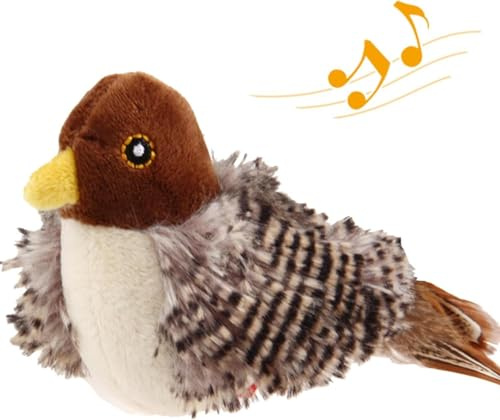 Katzenspielzeug Vogel, Simulierter zwitschernder Vogel, Zwitschernder Vogel Katzenspielzeug, Vogel Spielzeug für Katzen, Quietsch-Katzenspielzeug, Interaktives Katzenspielzeug, Lebensechte Geräusche