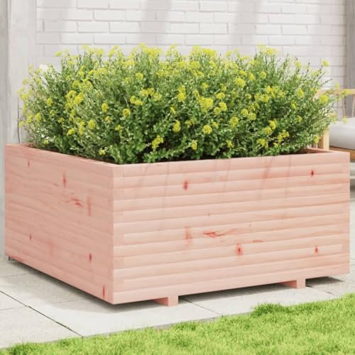 Sufrk Jardinière 100x100x49,5 cm Bois Massif de Douglas Jardiniere sur Pieds,Bac avec Treillis,Jardiniere Terrasse