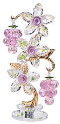 Milageto Rosa Traubendekor, Kristallglas, Obst, Briefbeschwerer, Blumen, Dekoration, Ornament, Figur für den Schreibtisch, Zuhause, Bücherregal, Dekoration